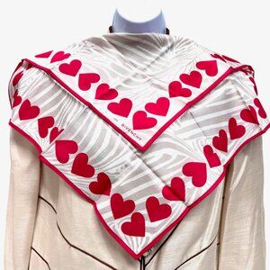 New GivenchyGivenchy Handkerchief // Mini Scarf Cotton 19.5 Beige Red Hearts(93